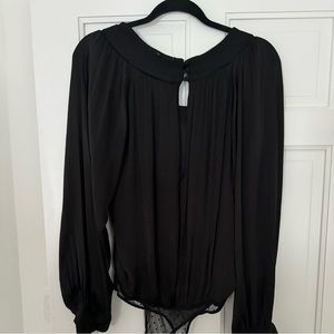 Free People Long Sleeve Satin Bodysuit